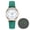Green, variant on Retro Automatic Ladies Luminous Watch, 32mm Small Dial Self-Winding Mechanical Wristwatch for Women, No Battery Needed, Imitation Leather Strap