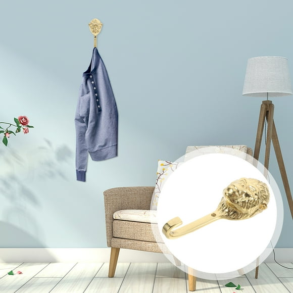 SHOWERORO Gorilla Head Hook Golden Brass Animal Shaped Wall Hooks 1Pack Bathroom Towel Holder Coat Rack