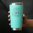 thumbnail image 3 of Cheers 50 Years - Insulated Coffee Tumbler with Sliding Lid - 50th Anniversary Gifts - Teal 20oz, 3 of 3
