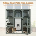 thumbnail image 5 of imerelez Outdoor Cat House Wooden Catio Enclosure w/Cover- Large Cat Cage with Jump Platforms and Condos, Weatherproof, Grey, 71(L)*37(W)*71(H), 5 of 9