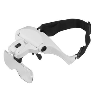 MAGNIPROS LED Illuminated Headband Magnifier Visor, Hands Free Magnifier  Loupe