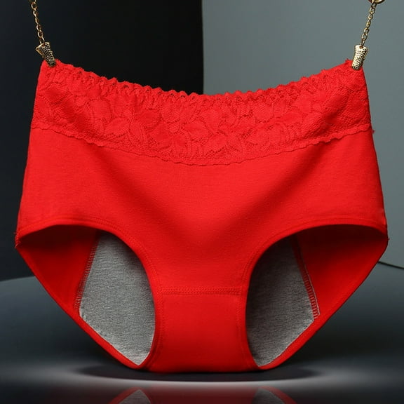 TIANZEN Women's Menstrual Panties 4 Layer Leakproof Menstrual Panties Menstrual Bi Panties Black Menstrual Panties High Waist Lace Panties plus Size Underwear plus Size Underwear Brief for Women