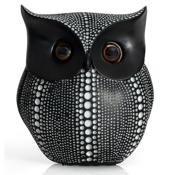 Ornativity Black Owl Statue Figurine - Animal Sculpture Home Decoration for Bedroom Living Room Kitchen Office Bathroom House Decor Figurines