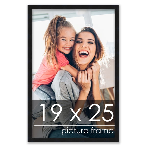 19x25 Frame Black Wood Picture Frame - UV Acrylic, Foam Board Backing, & Hanging Hardware Included!