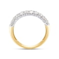 thumbnail image 5 of 1 1/2 ct. t.w Round Cut Lab Created Moissanite Diamond 3-Row Half Eternity Anniversary Band Ring For Women In 14K Solid Yellow Gold (G-H Color, VVS1 Clarity, 1.50 Cttw)-6, 5 of 8