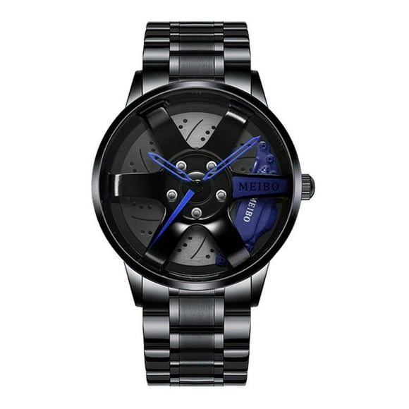 RXIRUCGD Cadeaux de Fête des Pères Regarder MEIBO Homme Mode Montre Horloge en Acier Inoxydable Robe Décontractée Bracelet Cristal Bijoux