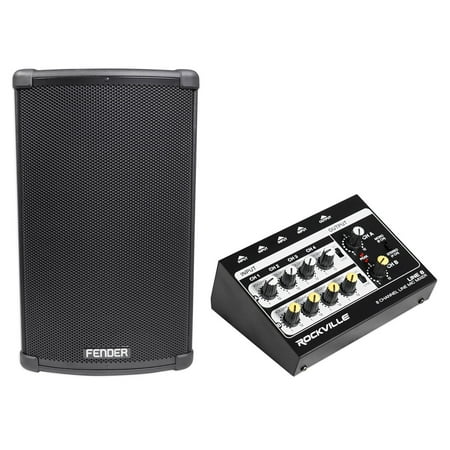 FENDER FIGHTER 12" 1100w Powered Active DJ PA Speaker, Bluetooth+8-Channel Mixer