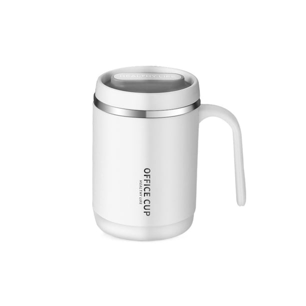 Taza de café con asa y tapas, taza de té aislada de acero inoxidable, 500ml, reutilizable for viajes escolares y oficina