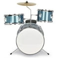 thumbnail image 2 of Kids Drum Set, 3-Pieces Junior Beginner Drum Kit with Adjustable Throne Stool, Bass Drum Pedal and 2 Drumsticks, 14 Inch Drum Musical Instruments with Cymbal, Tom and Snare Drum, Sky Blue, 2 of 7