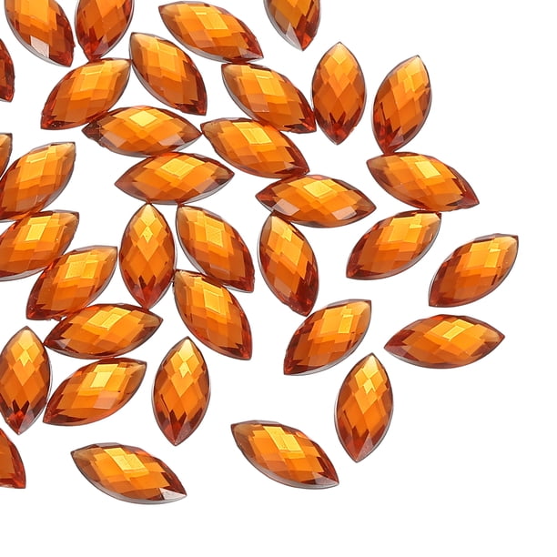 Uxcell Marquise Gems, 40 Pcs 15x7mm Acrílico Rhinestones Plano Espalda Navette Ojo de Caballo Cristales, Amarillo