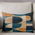 thumbnail image 3 of Turquoise Orange Throw Pillow Cover 16 x 24 Inch Decorative Pillow Cover Geometric Abstract Art Lumbar Pillowcase Seasonal Rectangle Cushion Case for Couch Sofa Bed Living Room, 3 of 7