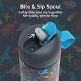 thumbnail image 4 of Bentgo Water Bottle 2-pack - Leak-proof Durable Tritan 15 Oz Cup For Kids/toddlers Ages 3+; Bite & Sip Spout + Dishwasher Safe School/sports/daycare/camp (dinosaur/dino Fossils), 4 of 7
