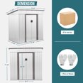 thumbnail image 3 of HOGYME 6 x 4 ft. Outdoor Storage Shed Metal Tool House with Sliding Double Doors, 2 Vents for Garden Backyard Patio, White & Gray, 3 of 15