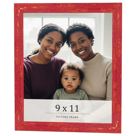9x11 Frame Red Solid Wood Picture Frame Width 1.125 Inches | Interior Frame Depth 0.5 Inches |