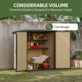 thumbnail image 3 of Uforic 51 Cu Ft Outdoor Vertical Storage Shed with Floor & 2 Shelves, Waterproof, Lockable (Brown), 3 of 8
