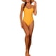 thumbnail image 2 of Bañador de una pieza para mujer con lazo cruzado, control de abdomen, sin espalda, trajes de baño Monokini L Amarillo, 2 of 5