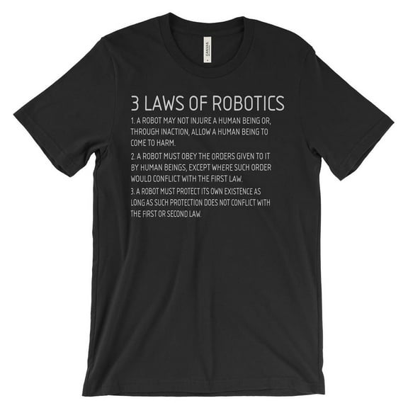 Mighty Circus Three Laws of Robotics T-Shirt - Black, Tripple Extra Large