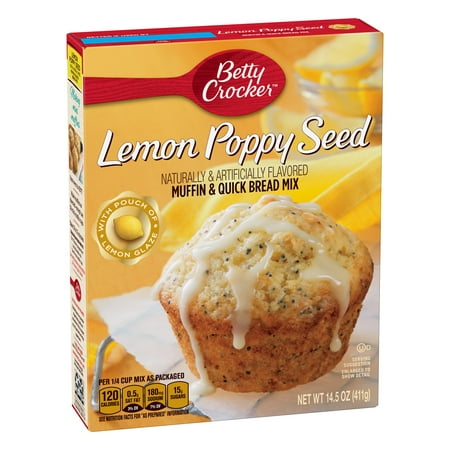 (12 Pack) Betty Crocker Lemon Poppy Seed Muffin and Quick Bread Mix, 14.5 (Almond Poppy Seed Muffin Recipe Best)