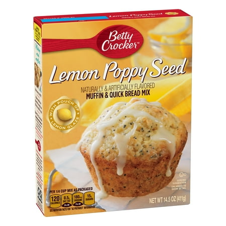 Betty Crocker Lemon Poppy Seed Muffin and Quick Bread Mix, 14.5 oz