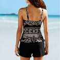 thumbnail image 2 of POINTERTECK Women‘S Conservative Plus Fat To Large Swimsuit Vest Retro Printing Belly Boxer Two-Piece Swimsuit, 2 of 6