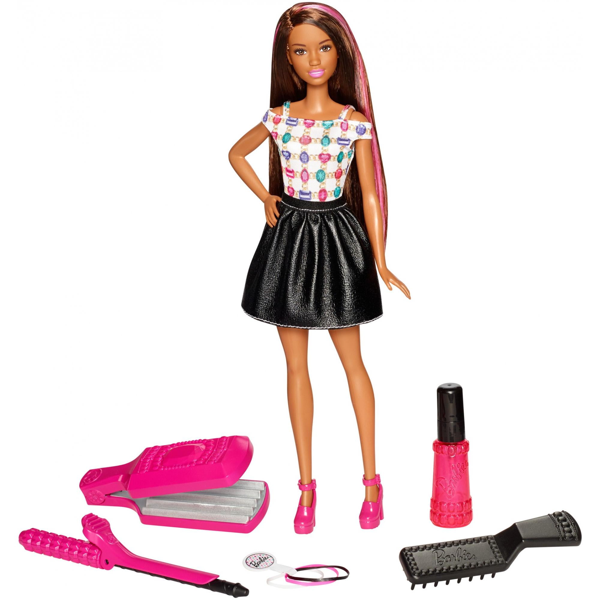Barbie DIY Crimp & Curl Hairstyles Doll, Brunette, with No-Heat Tools -  