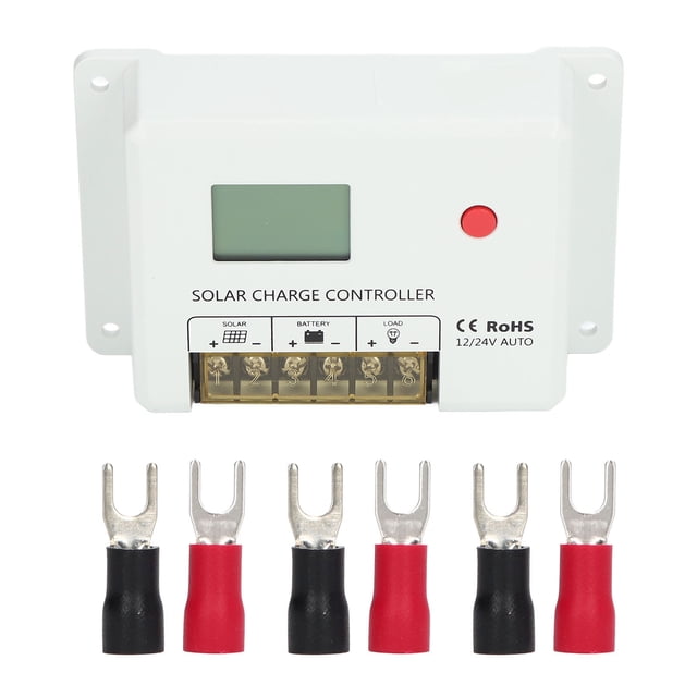 Controlador de carga solar con parámetros de carga, circuito MOS ajustable, regulador de carga solar PWM de 12 V, 24 V y 20 A.