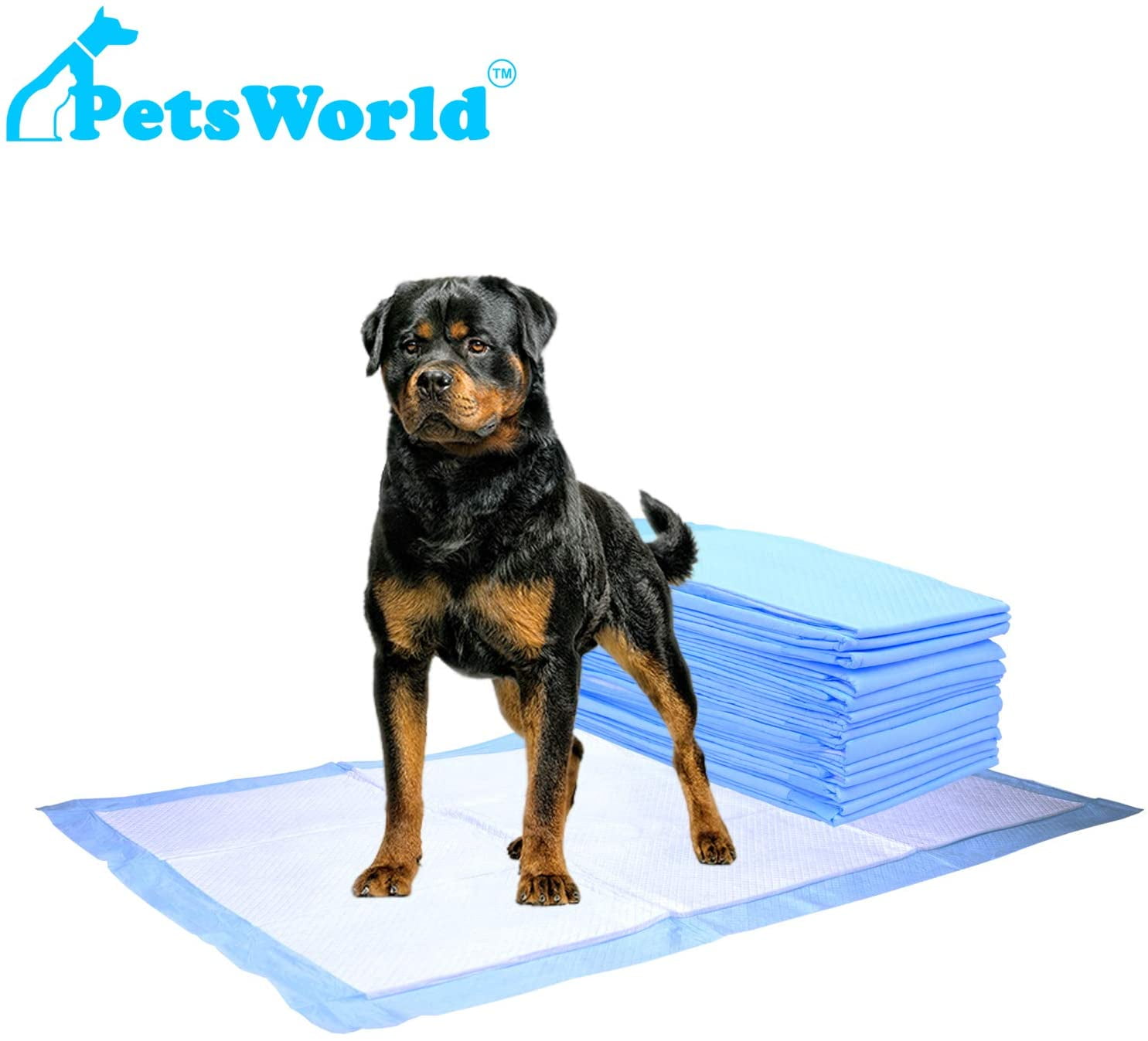 PetsWorld Pet Supplies Heavy Absorbent Adult Dog Pads, 30 X 36 Inches, Pee Pads, 300 Count training Puppy Pads 2-extra Large