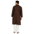 thumbnail image 4 of Atasi Indian Solid Kurta Pajama Set For MensÂ&nbsp;Mandarin Collar Casual Long-Wear Kurta, 4 of 7