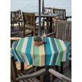 thumbnail image 2 of Outdoor Tablecloth with Umbrella Hole Zipper Blue Green Yellow Striped Round Tablecloth 54" Waterproof Outside Table Cloth Modern Stripes Art Farmhouse Patio Table Cover Tablecloths for Picnic Party, 2 of 8