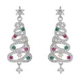 thumbnail image 2 of Huepoe 1 Pair Women Earrings Christmas Tree Shape Cubic Zirconia Decor Hollow Out Hanging Earrings New Year Party Dangling Earrings Ear Jewelry, 2 of 7