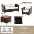 thumbnail image 2 of Costway 4 PCS Wicker Patio Furniture Set with Removable Cushions Storage Coffee Table White, 2 of 11
