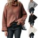 thumbnail image 2 of Suéter de mujer de cuello alto suelto y popular europeo de otoño e invierno, 2 of 5