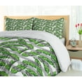 thumbnail image 5 of Ambesonne Boho Duvet Cover Set, Banana Leaves Design, 2-Calking, Pale Grey Hunter Green, 5 of 7