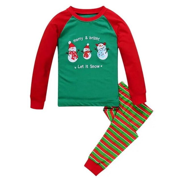 Pijamas de primavera y otoño para niños y niñas, conjuntos de ropa de dormir de algodón, Conjunto de pijama de Navidad