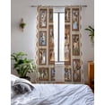 thumbnail image 3 of Brown Giraffe Sheer Curtains 84 Inch Length 2 Panels Set for Living Room/Bedroom, Wildlife Animals Vintage Geometric Kitchen Curtains Grommet Semi-Sheer Curtains Drapes Window Treatments 52"x84"x2, 3 of 7