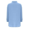 thumbnail image 7 of Womens Blouses Cotton Linen Long Sleeve Shirts Loose Casual Button Down Shirt Solid Color Tshirt V Neck Collared Loose Dressy Blouses Oversized Tees Lightweight Office Work Shirt, 7 of 7