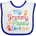 thumbnail image 3 of Inktastic Grammy and Papaw Love Me Grandchild Boys or Girls Baby Bib, 3 of 4