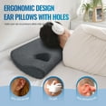thumbnail image 2 of WOWMAX Piercing Pillow for Side Sleepers with Ear Hole Memory Foam Ear Piercing Pillow for Ear Pain, Ear Pillows with Holes for Ear Pain, Washable Cover, 2 of 7