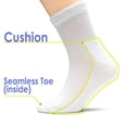 thumbnail image 6 of HUGH UGOLI Men's Cotton Diabetic Ankle Socks, Wide & Loose and Stretchy, Seamless Toe, Non Binding Top, Semi Cushion, 3 Pairs, Melange Grey/M.Beige/Navy Blue, Shoe Size: 8-11, 6 of 6