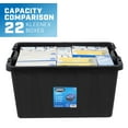 HART 17 Gallon Heavy Duty Latching Plastic Storage Box, Black Base/Blue Lid, Set of 4