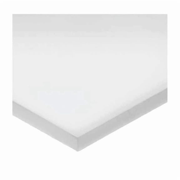 White UHMW Sheet Stock 24" L x 24" W x 0.500" Thick