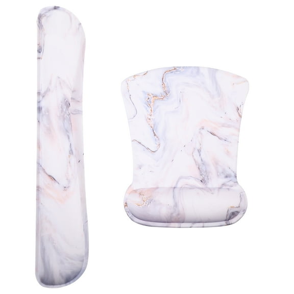 WRITWAA Keyboard Wrist Rest and Mouse Pad Set White Silicone Ergonomic Wrist Support for Office and Gaming