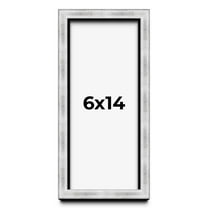 6x14 Frame Brushed Silver Solid Wood Picture Frame | 0.75 Inch Moulding Width | Rabbet Depth 0.75