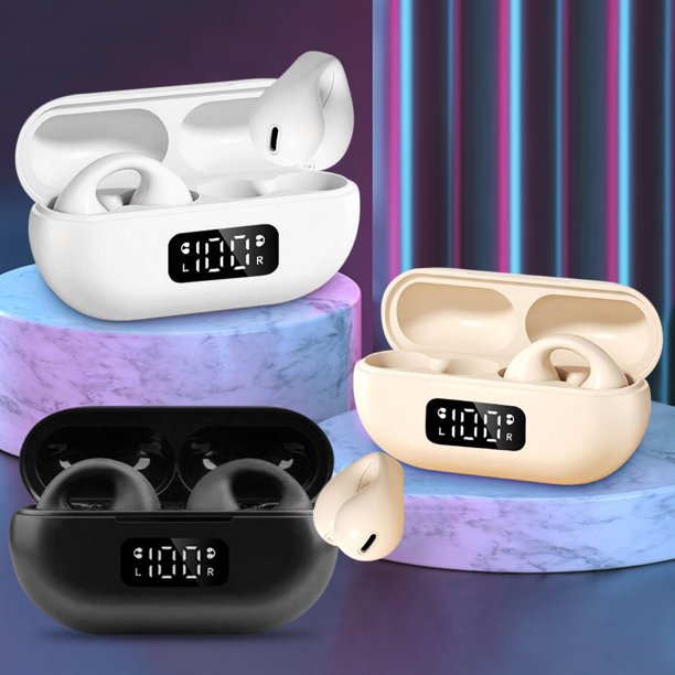 Ganfancp Earclip 5.3 Auriculares Bluetooth, No In Ear, Clip Deportivo Inteligente, Batería de Larga Duración Auriculares Bluetooth Ofertas Del Día Sólo En Línea 1X Auriculares Bluetooth 1X Cable de D