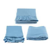 Gold Coast Cornflower Blue Ruffled Full Size Sheet Set