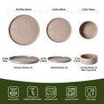 thumbnail image 4 of Famiware 12-Piece Reactive Glaze Stoneware Dinnerware Set, Service for 4, Cinnamon Brown, 4 of 6