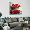 thumbnail image 3 of Nawypu  Canvas Print Black White and Red Wall Art Rose Wall Decor Abstract Decorations Flower Picture on Canvas for Home Decor Stretched and Framed 16x16 inches, 3 of 4