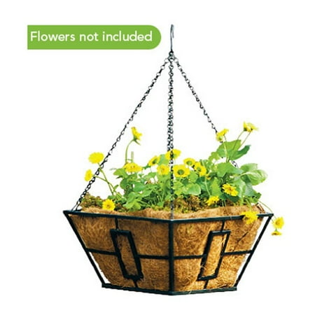 14" Blk Sq Hang Basket