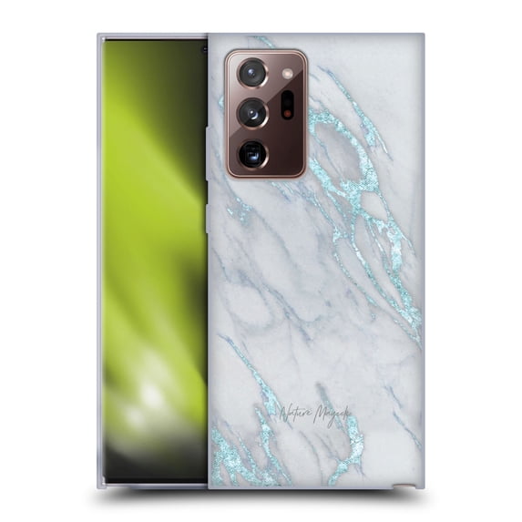 Head Case Designs Officially Licensed Nature Magick Marble Metallics Blue Soft Gel Case Compatible with Samsung Galaxy Note20 Ultra / 5G