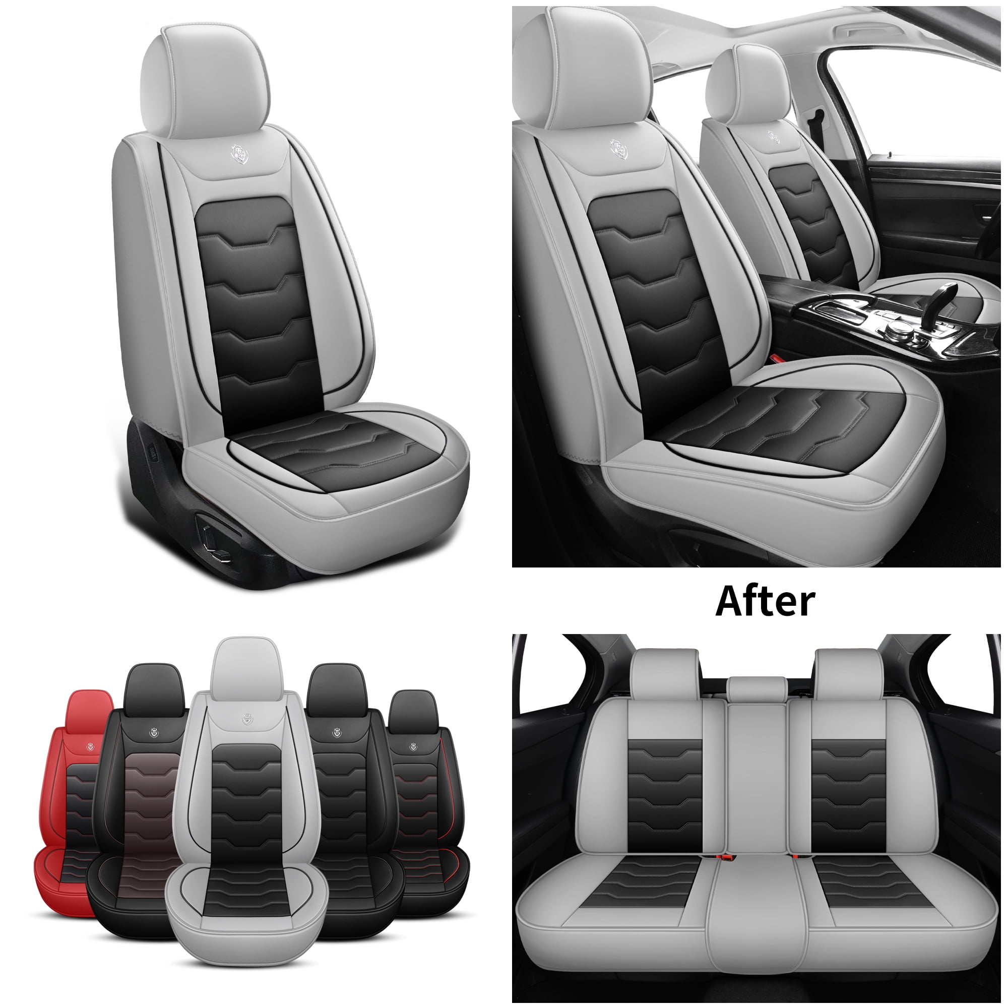 Car Seat Covers for Toyota RAV4 2000-2024 Perfect Fit for Car Seats, Waterproof Faux Leather, Protecting Car Interiors, 5-Seat Full Set, Easy Installation
